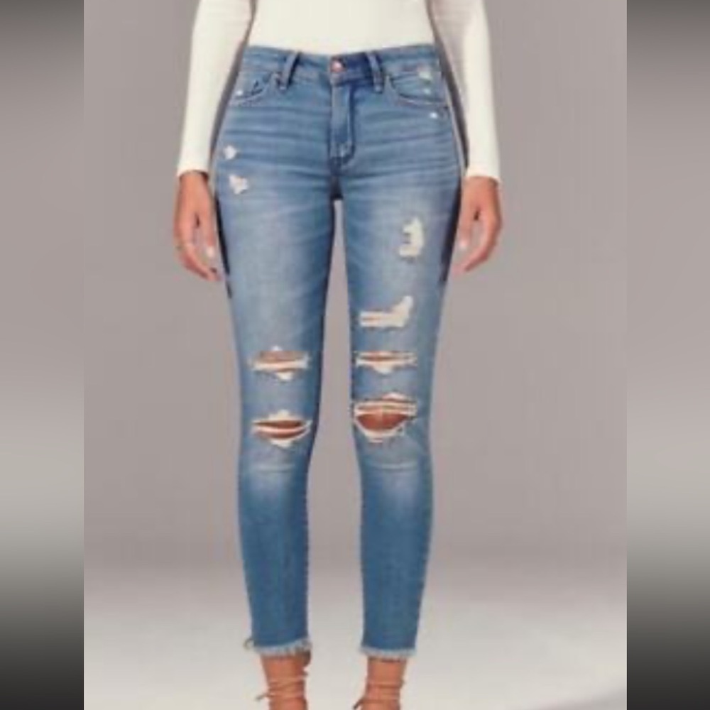 Abercrombie & Fitch Blue Distressed Jeans